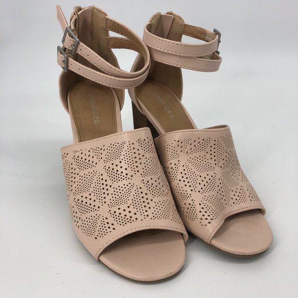Maurices Blush Pink Block Heel Strappy Sandals 6 - Picture 1 of 6